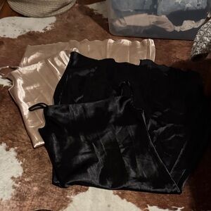 two silky material midi/maxi dresses